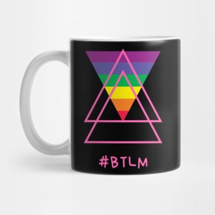 Hashtag BTLM Black Trans Lives Matter rainbow triangles Mug